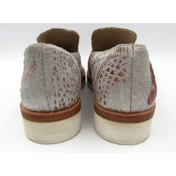 Free People Metallic Silver Pink Snake Print Slip On Loafers Woman's Size EU 41 - Picture 3 of 7